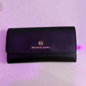 Michael Kors Black Pebbled Leather Wallet